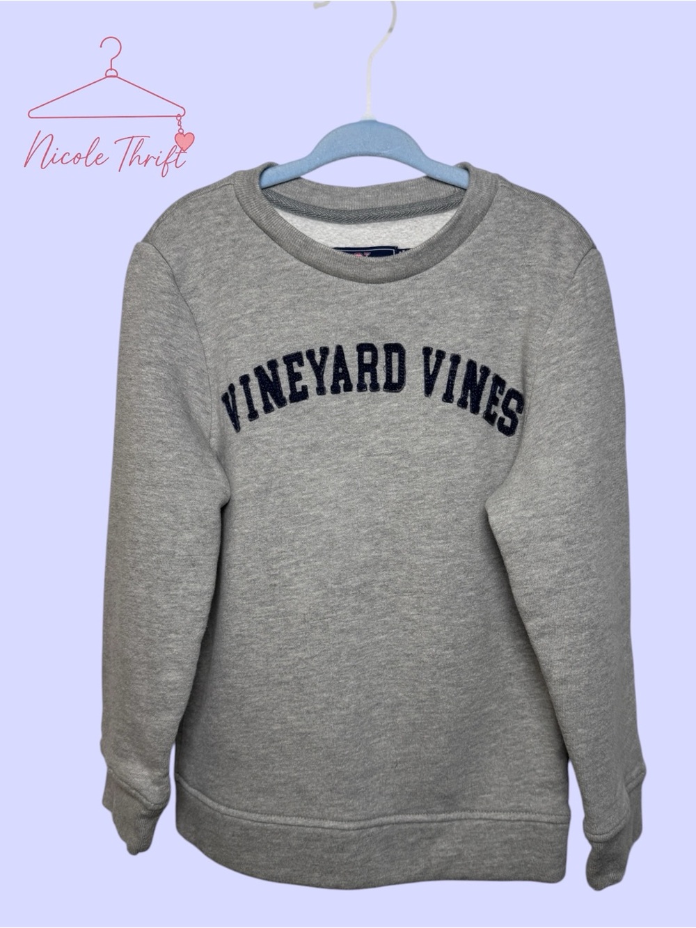 Vineyard Vines Boys Gray Logo Crewneck Sweatshirt Size 5